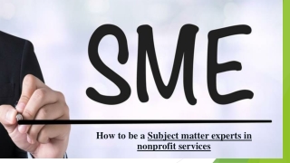 How to become a subject matter experts in nonprofit services