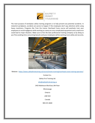 Get Overhead Crane Training Operator Certification