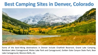 Best Camping Sites in Denver, Colorado