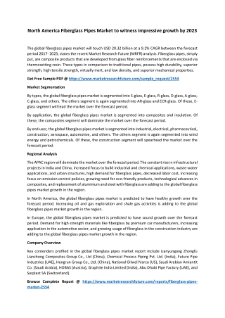 Asia Pacific to Dominate Fiberglass Pipes Market by 2023