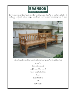 Wooden Benches | Bransonleisure.com