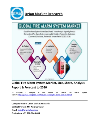 Global Fire Alarm System Market Trends, Size, Competitive Analysis and Forecast 2020-2026