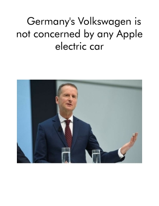 Germany's Volkswagen is Not Concerned by Any Apple Electric Car