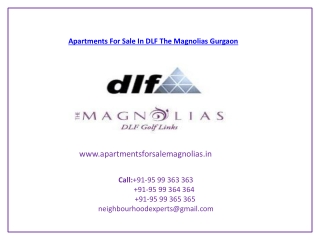 Apartments For Sale In DLF The Magnolias Gurgaon