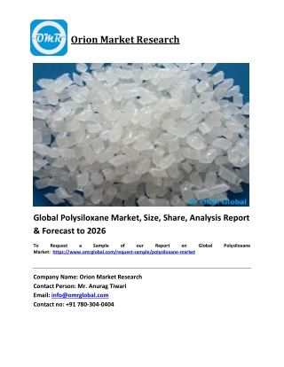 Global Polysiloxane Market Trends, Size, Competitive Analysis and Forecast 2020-2026