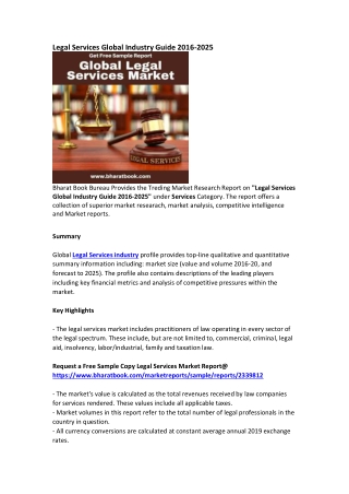 Global Legal Services Market Research Report Forecast 2025