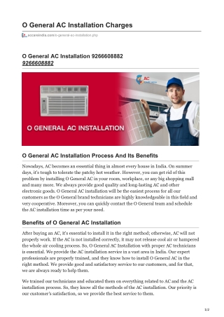 O General AC Installation Service