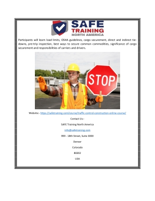 Online Traffic Control Person Certification Training