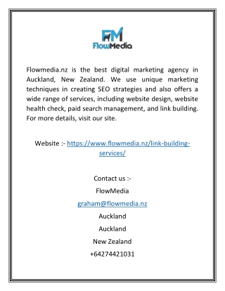 Backlinks Building Services Auckland | Flowmedia.nz