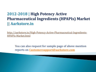 High Potency Active Pharmaceutical Ingredients (HPAPIs) Mark
