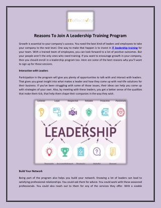 Reasons To Join A Leadership Training Program