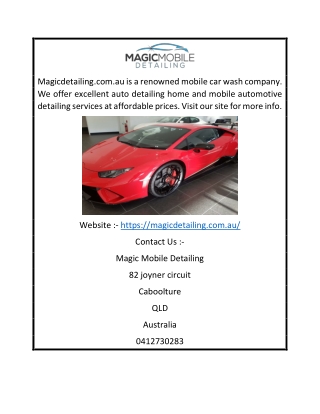 Mobile Interior Car Detailing | Magicdetailing.com.au