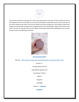 Star rose quartz sphere | Caringcrystals.com