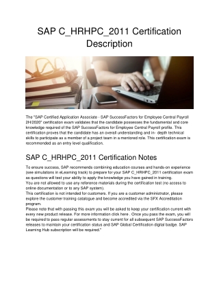 SAP C_HRHPC_2011 Certification Description