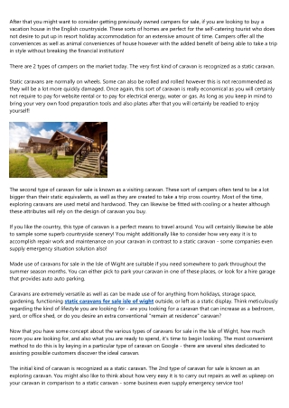 The Worst Advice We've Ever Heard About static caravans for sale isle of wight