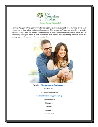 Marriage Counselling Singapore | The Counselling Paradigm