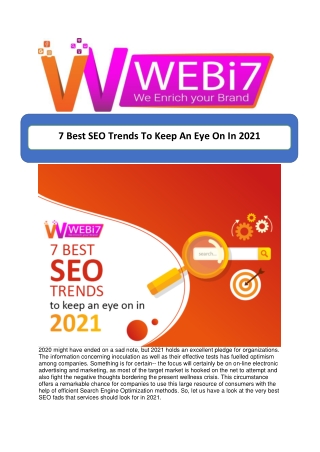 7 Best SEO Trends To Keep An Eye On In 2021