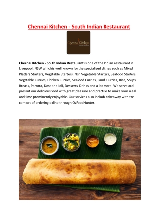 Chennai Kitchen Indian Restaurant Liverpool, NSW – 5% off