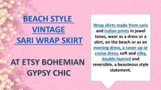 BEACH STYLE VINTAGE SARI WRAP SKIRT