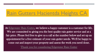 Rain Gutters Hacientda Heights CA