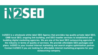 Wholesale SEO - In2SEO