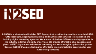 Private White Label SEO Services - In2SEO