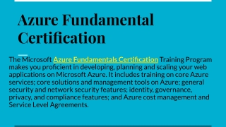 Join the best Azure Fundamentals Certification Course | Dot Net Tricks