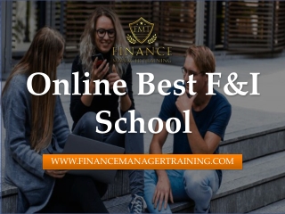 Online Best F&I School - Finance Manager Training