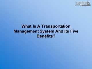 What Is A Transportation Management System And Its Five Benefits?