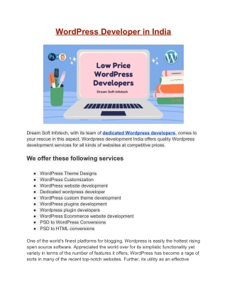 WordPress Developer in India