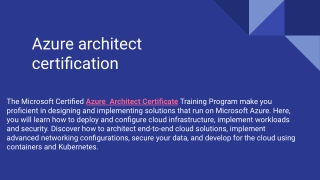 Join the Best Azure architect certification Course | Dot Net Tricks