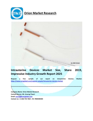 Intrauterine Devices Market Report 2019: By Key Players, Share, and Forecast to 2025