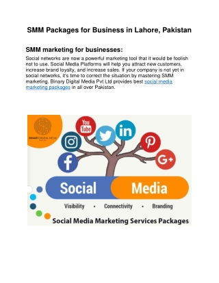 Social Media Marketing Services Packages in Lahore, Pakistan