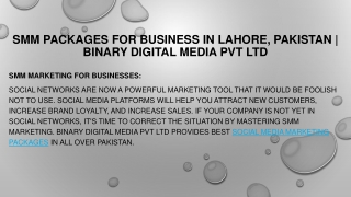 Social Media Marketing Services Packages in Lahore, Pakistan