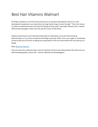 best vitamins for hairs