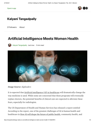 Artificial Intelligence Meets Women Health