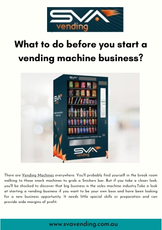 What To Do Before You Start A Vending Machine Business?