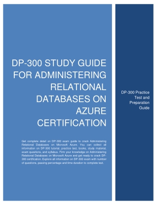 DP-300 Study Guide for Administering Relational Databases on Azure Certification