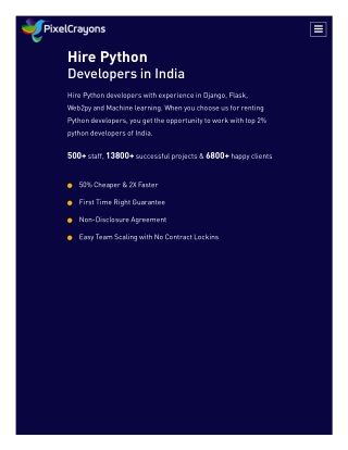HIRE PYTHON DEVELOPERS IN INDIA | PYTHON PROGRAMMERS IN INDIA