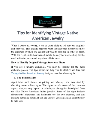 Tips for Identifying Vintage Native American Jewelry