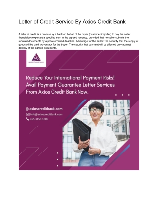 Letter of Credit Service By Axios Credit Bank