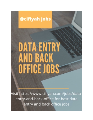 Data entry and back office jobs for fresher