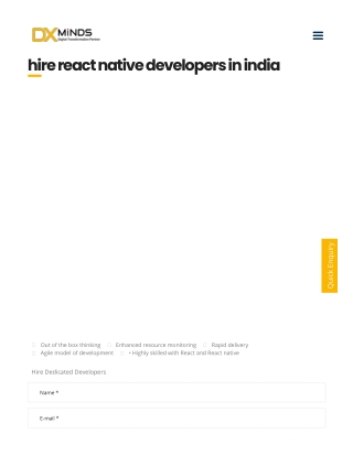Hire React Native Programmers in India | DxMinds