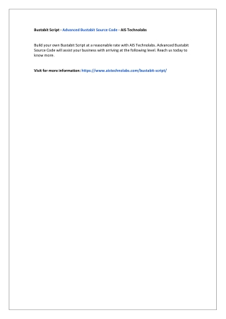 Bustabit Script - Advanced Bustabit Source Code - AIS Technolabs