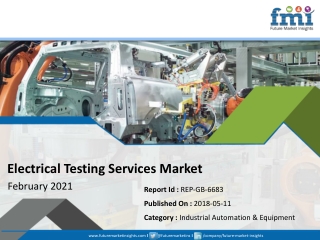 Electrical Testing Services Market 2021: Increasing Demand for Efficient Management Practices Report Till 2028