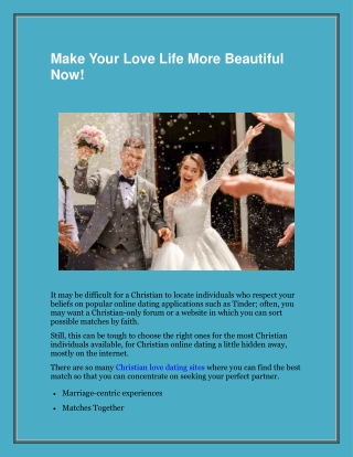 Make Your Love Life More Beautiful Now!