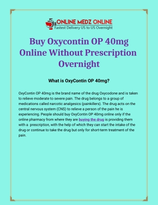 Buy Oxycontin Oc 40mg Online | Order Without Prescription Legally