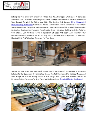 Gym Equipment Manufacturing in Gujarat