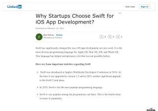 Why Startups Choose Swift for iOS App Development?