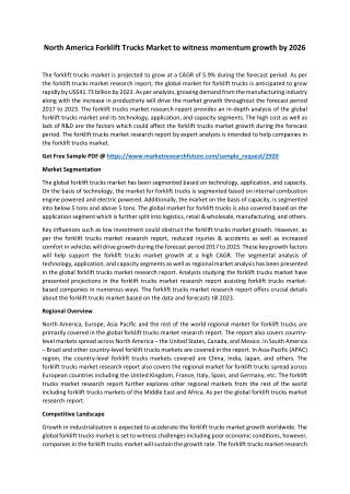 Europe Forklift Trucks Market to witness highest growth by 2026